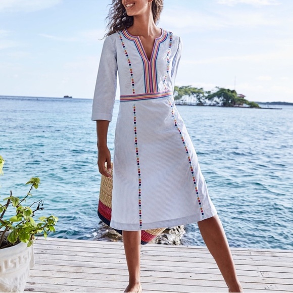 Boden Catherine Embroidered Dress 14R NWT